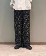 小花プリント サッシュワイドパンツ