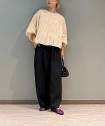 フレンチリネンキャンバス コクーンパンツ