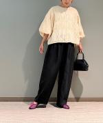 フレンチリネンキャンバス コクーンパンツ