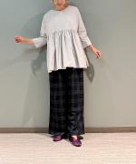 トロCHECK 2タックワイドパンツ