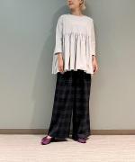 トロCHECK 2タックワイドパンツ