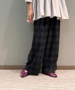 トロCHECK 2タックワイドパンツ