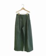 Cotton Canvas Pleat Front Trousers