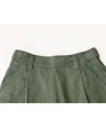 Cotton Canvas Pleat Front Trousers