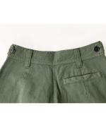 Cotton Canvas Pleat Front Trousers