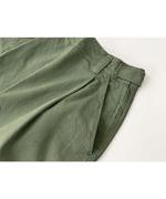Cotton Canvas Pleat Front Trousers