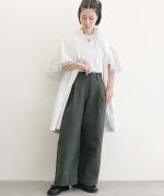 Cotton Canvas Pleat Front Trousers