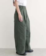 Cotton Canvas Pleat Front Trousers