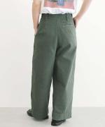 Cotton Canvas Pleat Front Trousers
