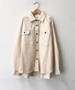 9Wソフトコーデュロイストレッチ ルーズシャツ