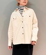 9Wソフトコーデュロイストレッチ ルーズシャツ