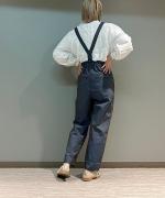 サスペンダー付きテーパードパンツ