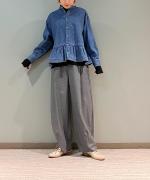 SUPER 100s WOOL バルーンコクーンパンツ 