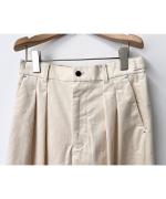 9W ソフトコーデュロイストレッチ タックワイドパンツ