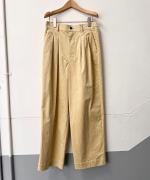 9W ソフトコーデュロイストレッチ タックワイドパンツ