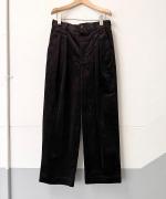 9W ソフトコーデュロイストレッチ タックワイドパンツ