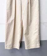 9W ソフトコーデュロイストレッチ タックワイドパンツ