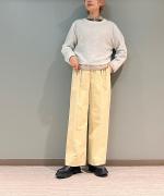 9W ソフトコーデュロイストレッチ タックワイドパンツ