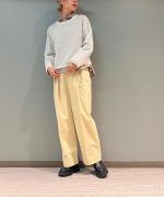 9W ソフトコーデュロイストレッチ タックワイドパンツ