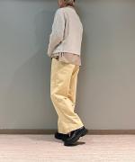 9W ソフトコーデュロイストレッチ タックワイドパンツ