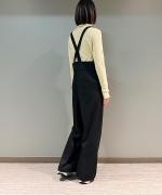 T/Wライトミドルツイル サスペンダー付きハイウエストパンツ