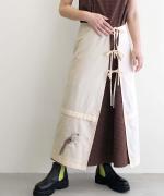 Bird Embroidery Wrap Skirt