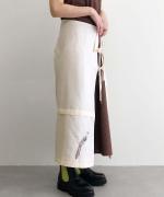 Bird Embroidery Wrap Skirt