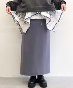 ポリエステルスムースツイル エプロンラップスカート