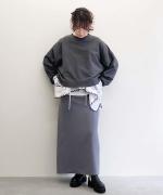 ポリエステルスムースツイル エプロンラップスカート