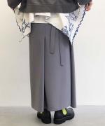 ポリエステルスムースツイル エプロンラップスカート