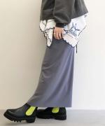 ポリエステルスムースツイル エプロンラップスカート