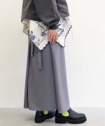 ポリエステルスムースツイル エプロンラップスカート