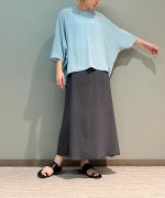 割繊ポリエステル・チャイニーズクレープ ドルマンスリーブプルオーバー