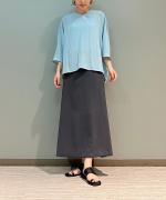 割繊ポリエステル・チャイニーズクレープ ドルマンスリーブプルオーバー