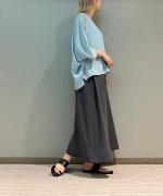 割繊ポリエステル・チャイニーズクレープ ドルマンスリーブプルオーバー