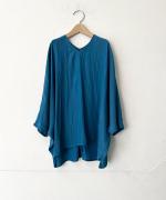 割繊ポリエステル・チャイニーズクレープ ドルマンスリーブプルオーバー