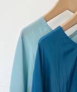 割繊ポリエステル・チャイニーズクレープ ドルマンスリーブプルオーバー