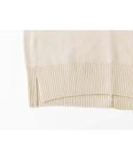 ホワイトカシミヤ・横編ニットプルオーバー