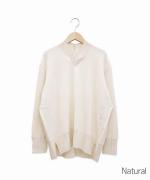 ホワイトカシミヤ・横編ニットプルオーバー