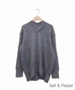 ホワイトカシミヤ・横編ニットプルオーバー