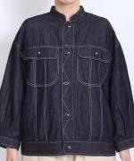 綿麻ライトオンスデニム　シャツジャケット