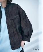 綿麻ライトオンスデニム　シャツジャケット