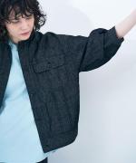 綿麻ライトオンスデニム　シャツジャケット