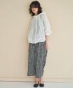 ギンガムチェックプリント　ギャザーパンツ
