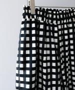 ギンガムチェックプリント　ギャザーパンツ