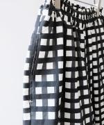 ギンガムチェックプリント　ギャザーパンツ