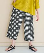 ギンガムチェックプリント　ギャザーパンツ
