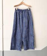 ギンガムチェックプリント　ギャザーパンツ