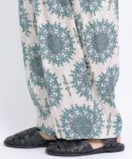 カットジャガードプリント　ピンタックパンツ