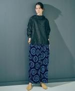 カットジャガードプリント　ピンタックパンツ